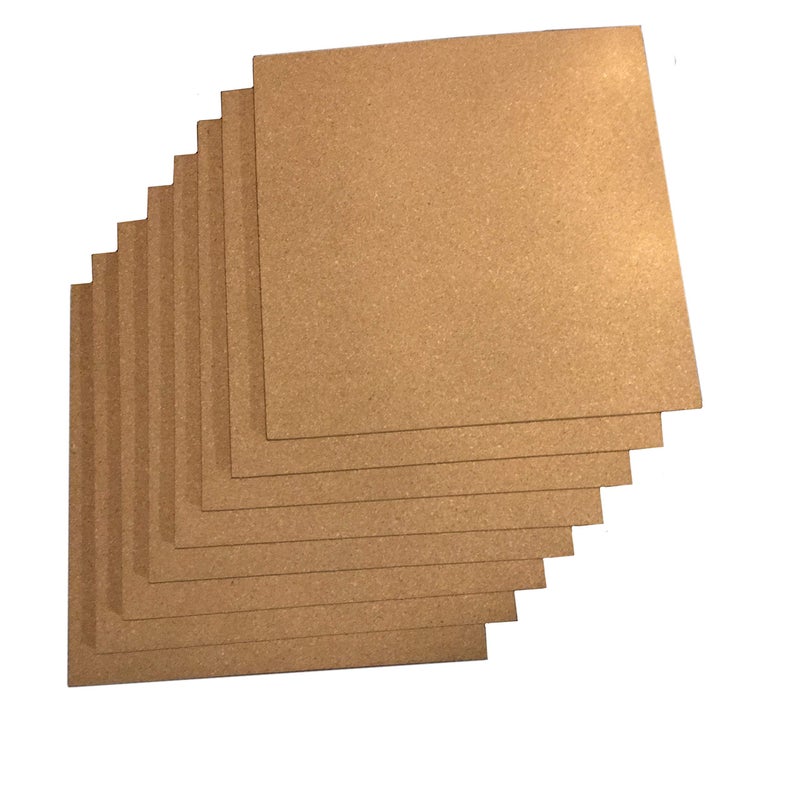 Classic Mules Cork Board Tiles - 8 Pack Square - 12" x 12" - 1/4" Thick Cork Tiles - Premium Natural Cork for Bulletin Board, Display or Mini Wall - 72 Self Adhesive Squares Included - Image 1